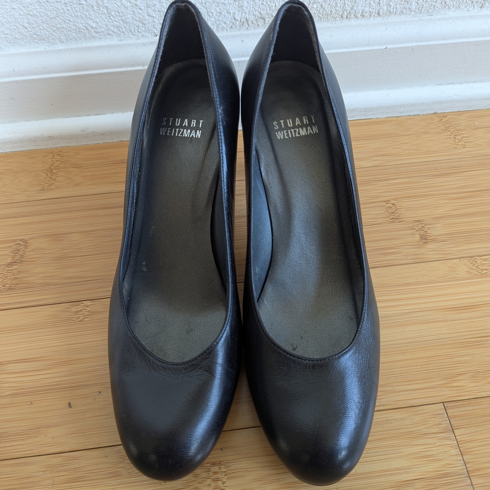 Stuart Weitzman Black Leather Heels - Picture 2 of 4